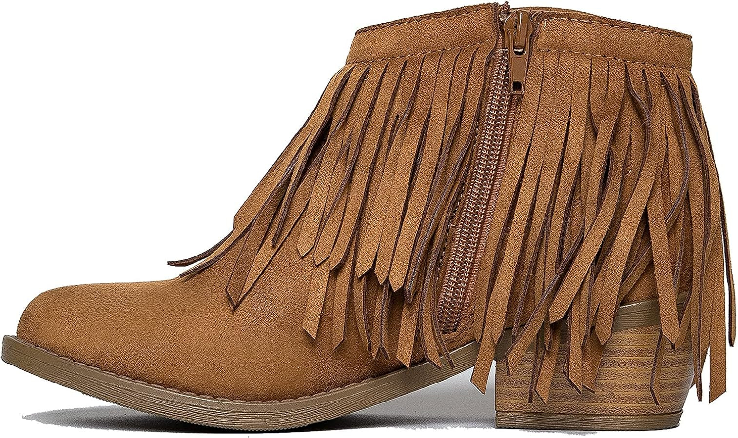J. Adams Marrow Ankle Boot - Western Fringe Cowboy Low Heel Bootie | Amazon (US)