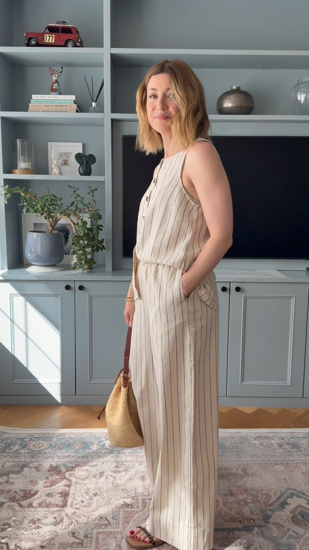 Linen blend co ord you can wear to the office this summer as well as casually. Trousers are not see through 🙌 and the top is light and airy. Perfect for summer. I’m wearing a 6 in the top and an 8 in the trousers to get a slightly more oversized fit on the leg. I could have worn the 6 too  

#coord #linenset 

#LTKsummer #LTKuk