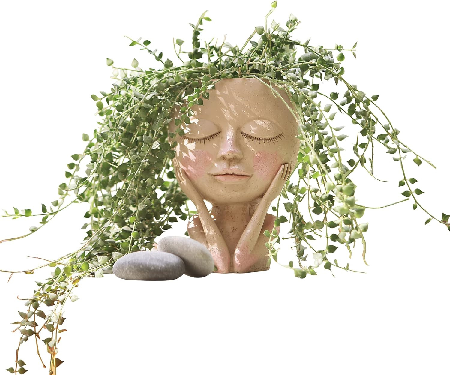 AIMEBBY Face Flower Pot Head Planter Pot Succulent Planter Cute Resin Cactus Planter with Drainag... | Amazon (US)