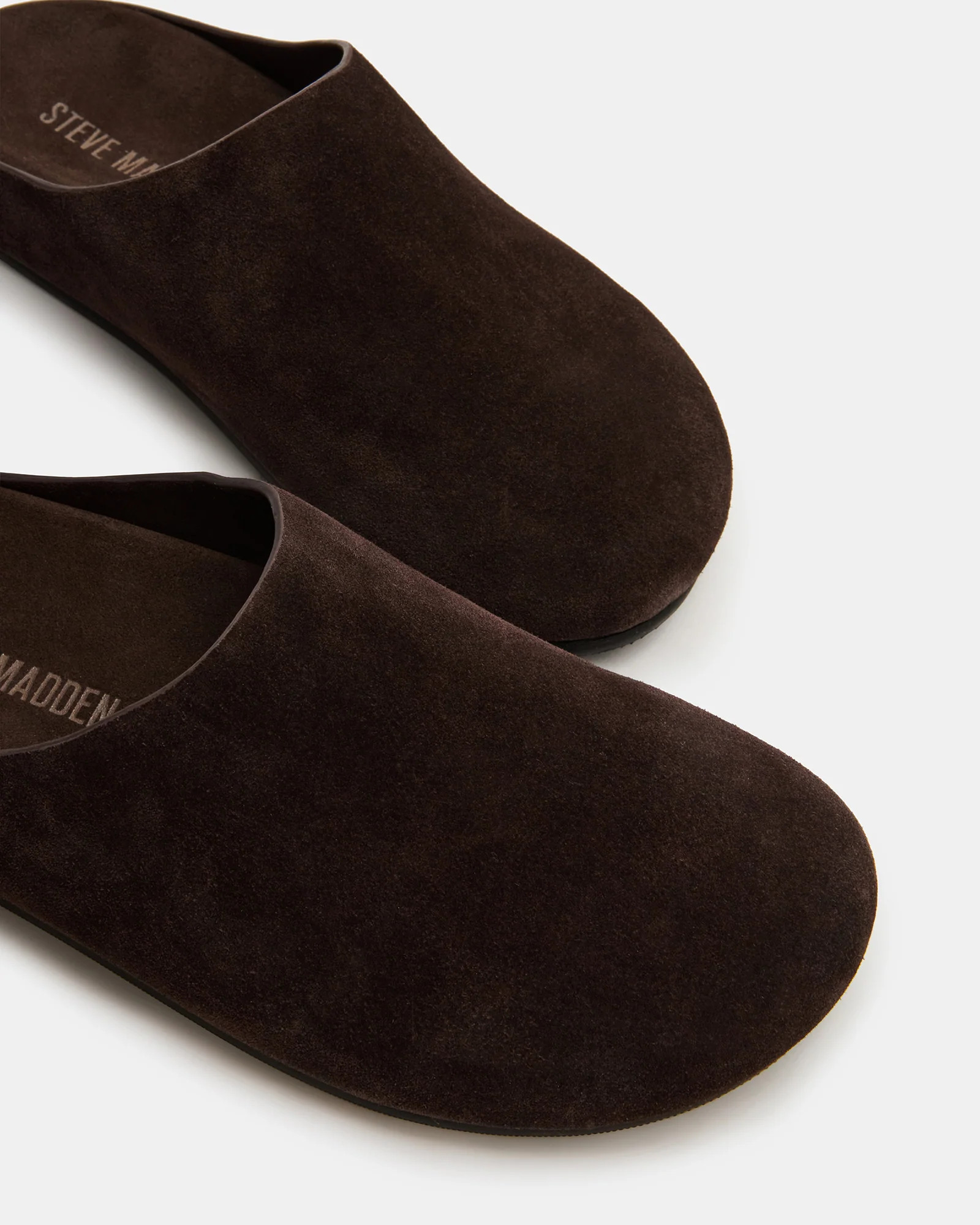 FERN Brown Suede Mule Slip-On Round-Toe Women's Flat | Steve Madden (US)