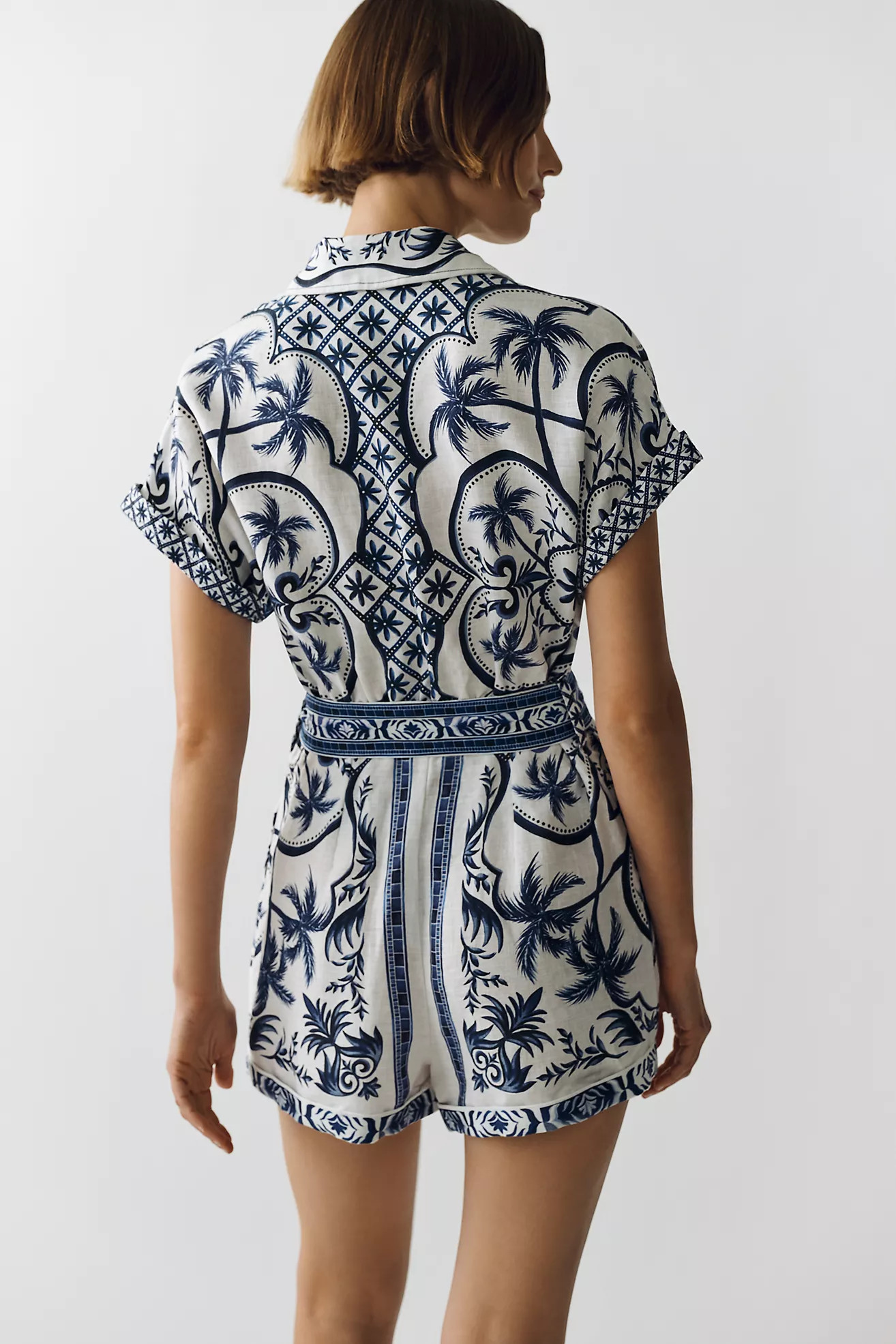 Farm Rio Wonderful City Linen Romper | Anthropologie (US)