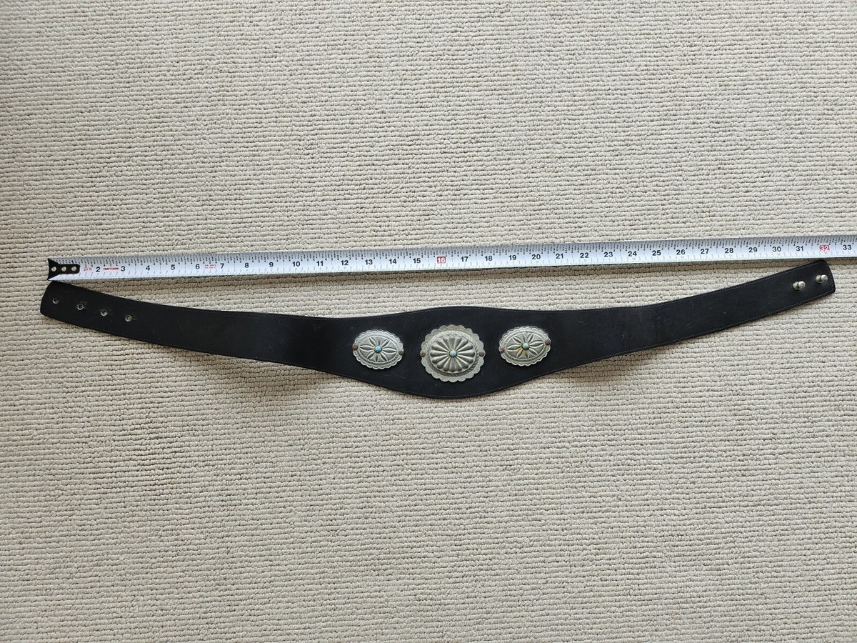 Navajo Native American Turquoise Leather Metallic Belt | eBay US