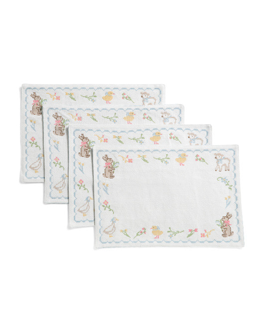 Set Of 4 Easter Cross Stitch Placemats | TJ Maxx