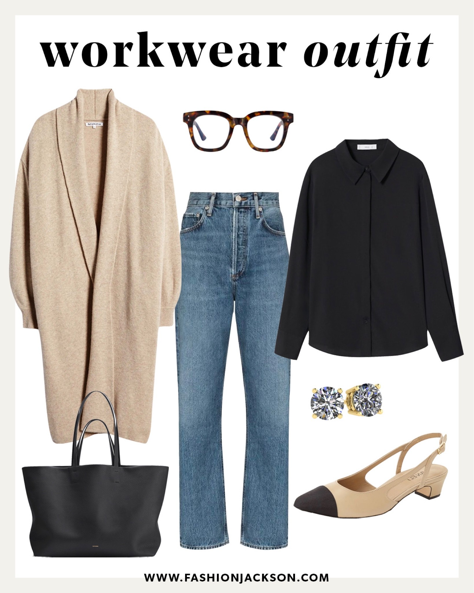 Fall workwear outfit idea #fallfashion #falloutfit #workoutfit #agolde #coatigan #slingback #businesscasual #fashionjackson

#LTKstyletip #LTKworkwear #LTKunder100