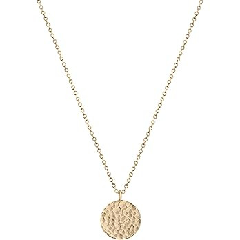 Fettero Pendant Necklace Gold Choker Layered Coin Open Karma Circle Full New Crescent Moon 14K Go... | Amazon (US)