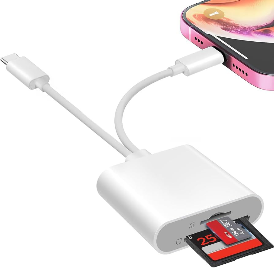 Lector de tarjetas SD Denlane para iPhone iPad, lector de tarjetas de memoria con interfaz dual U... | Amazon (US)