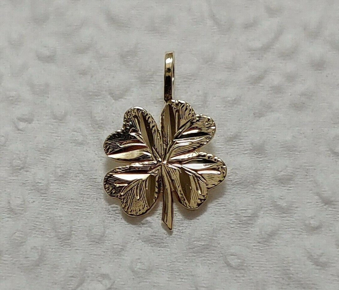 New 14k 4 Leaf Clover Lucky Charm Pendent - Etsy | Etsy (US)