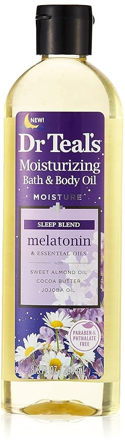 Dr Teal's Melatonin Essential Oil Moisturizing Bath & Body Oil 8.8oz | Amazon (US)