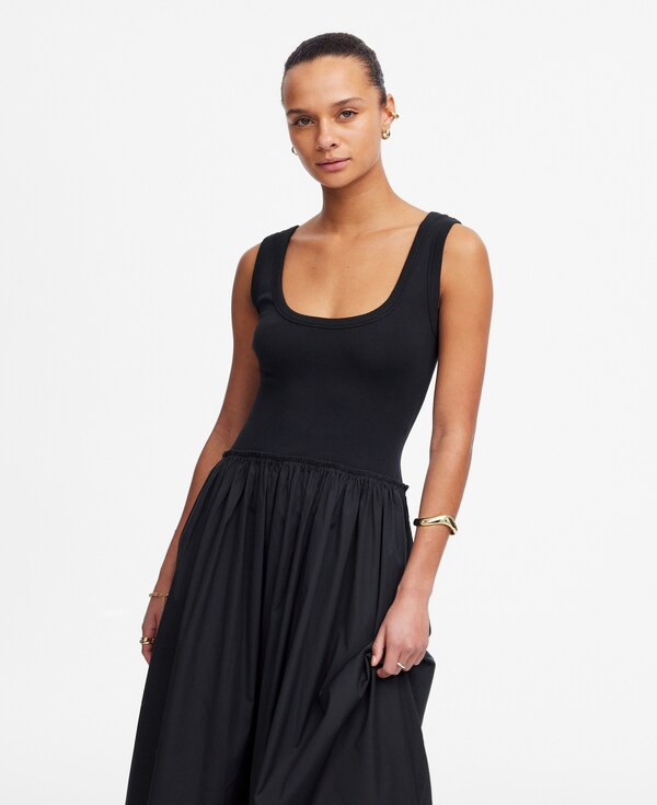 Mixed Poplin Scoopneck Maxi Dress | Madewell | Madewell