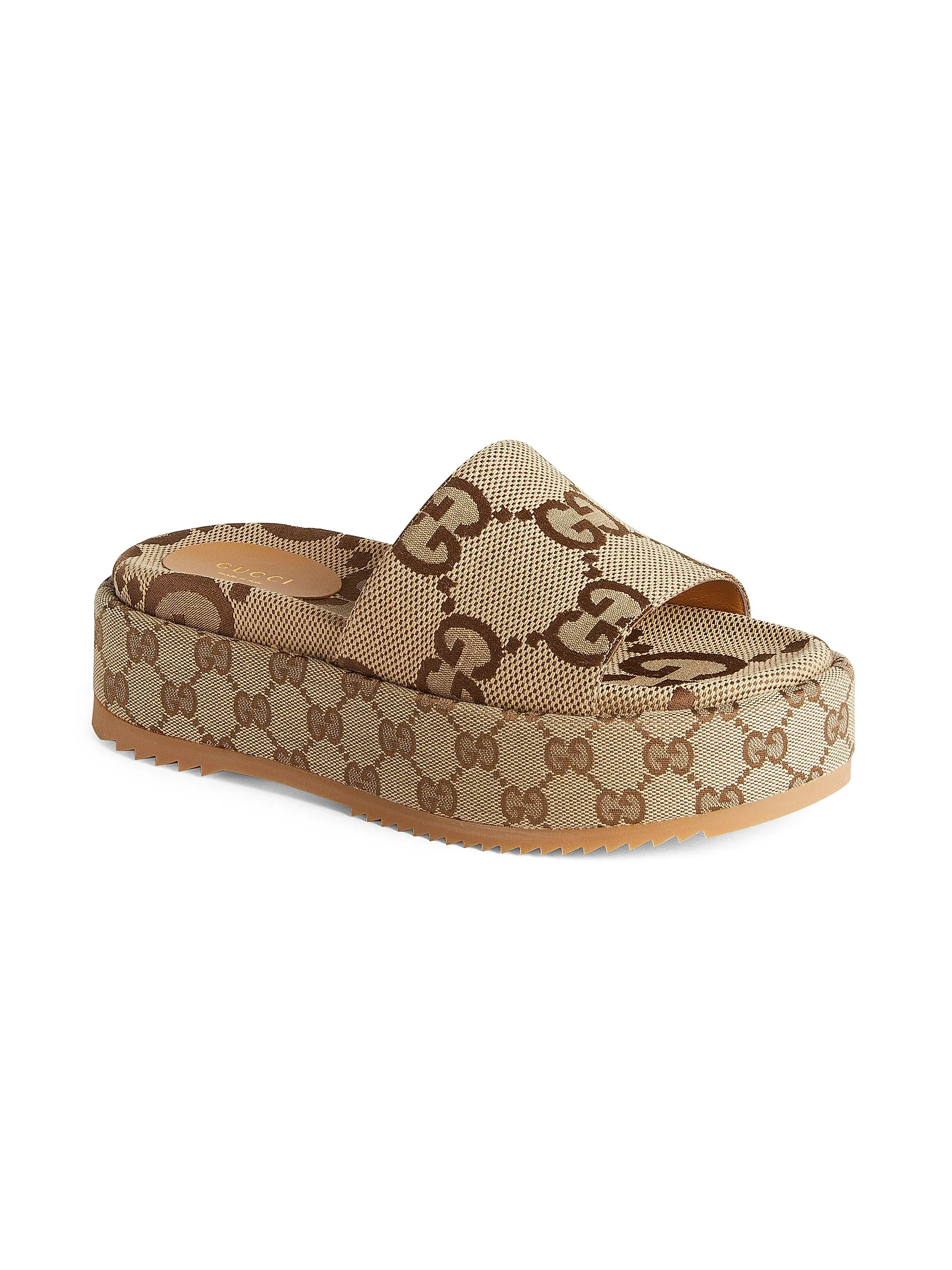 Shop Gucci Angelina Maxi GG Slide Sandals | Saks Fifth Avenue | Saks Fifth Avenue
