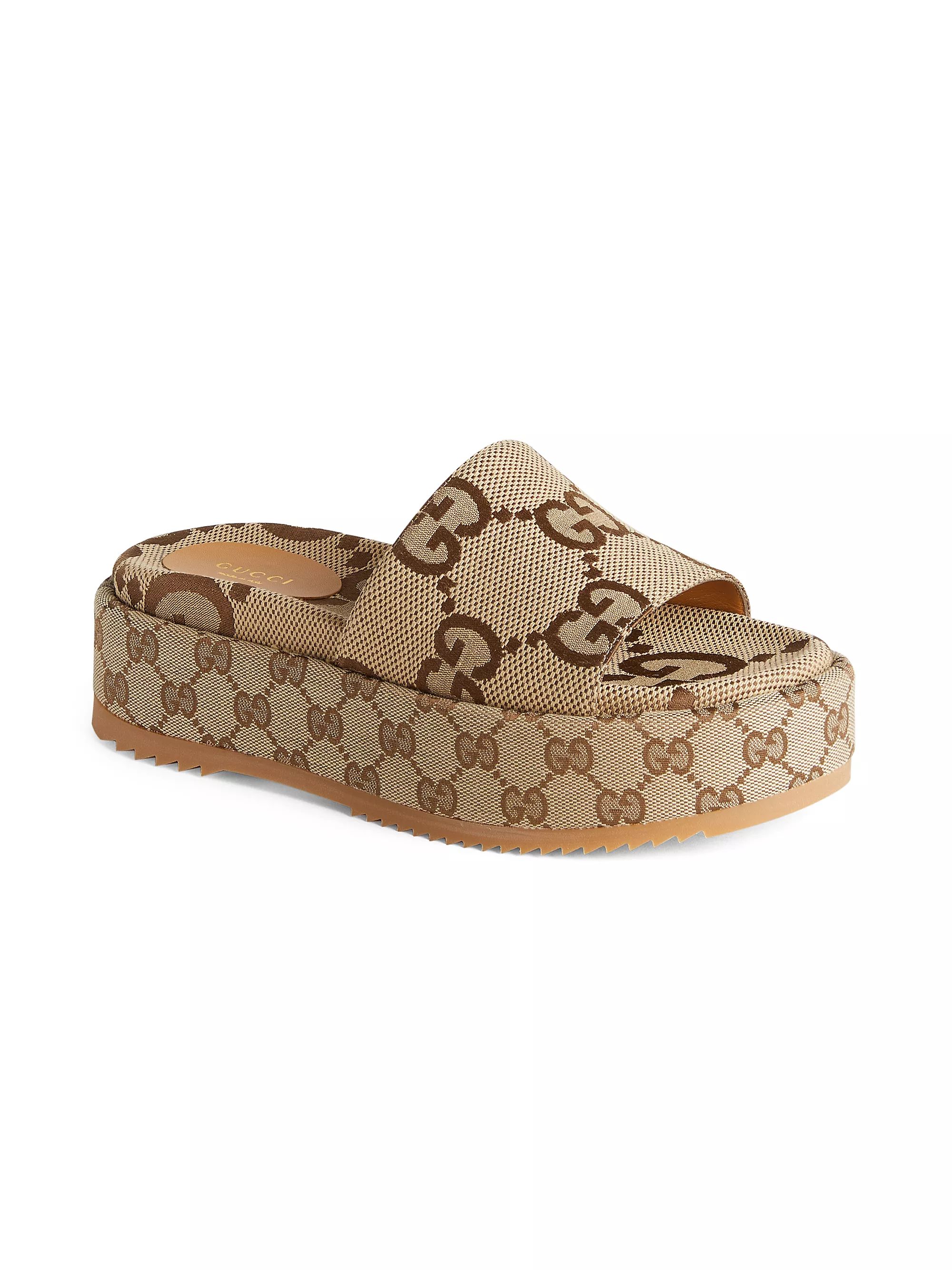 Shop Gucci Angelina Maxi GG Slide Sandals | Saks Fifth Avenue | Saks Fifth Avenue