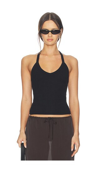 Eterne V-neck Racerback Tank in Black. - size S | Revolve Clothing (Global)