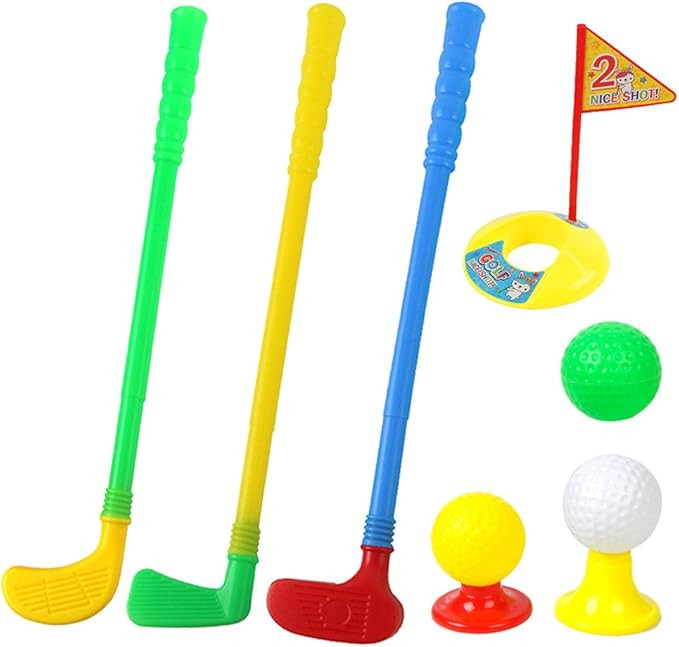 Plastic Golf Clubs, Educational Golf Toys Sets for Toddlers Kids, Outdoor Indoor Sports Golf Game... | Amazon (US)