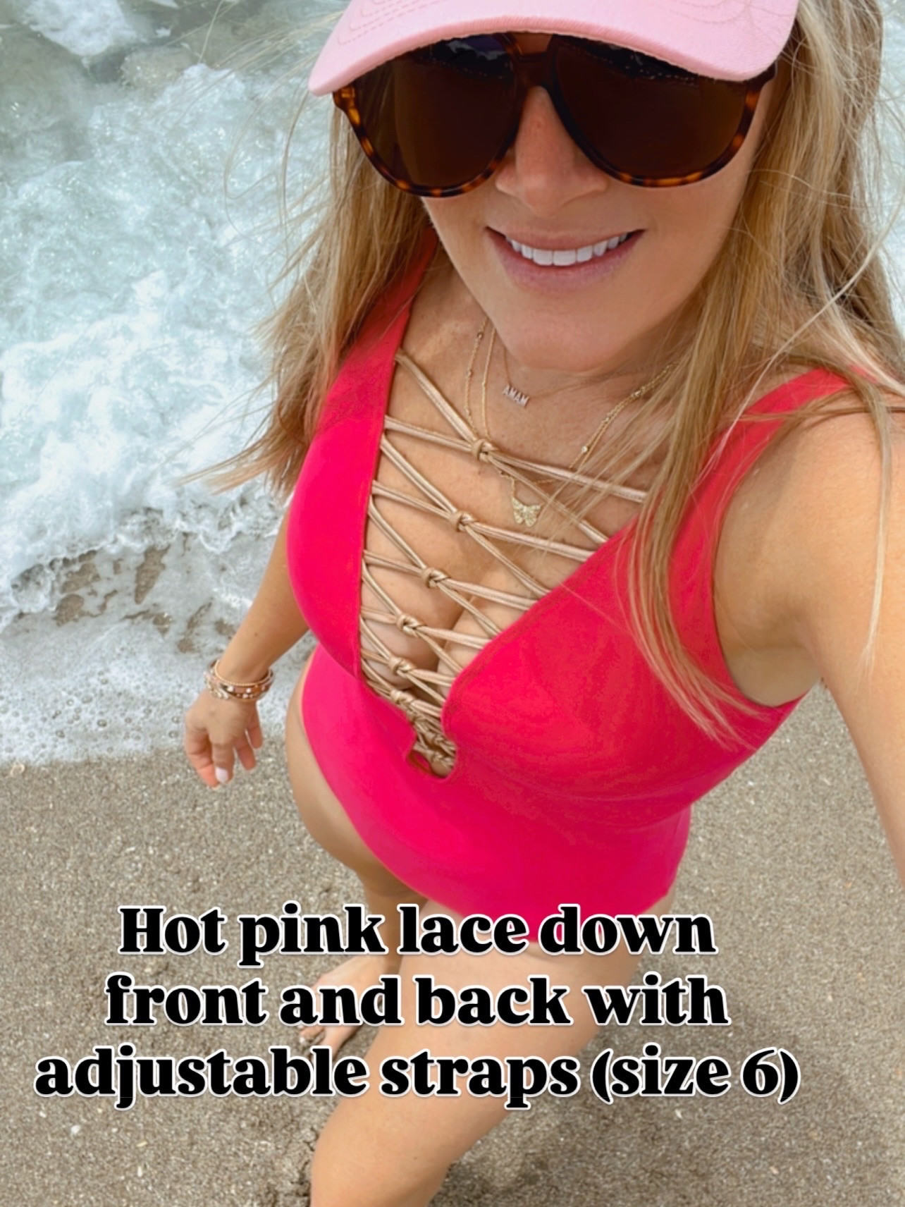Loving this hot pink laced down front swim suit one piece! 😍

#LTKFindsUnder100 #LTKOver40 #LTKFindsUnder50