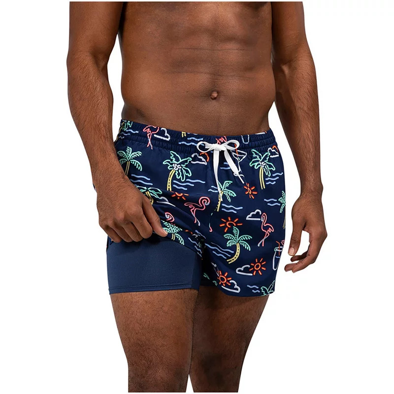 Chubbies Men's Neon Lights Lined Stretch Swim Trunks 4 in Navy Blue, Small - Men's Athletic Performa | Academy Sports + Outdoors
