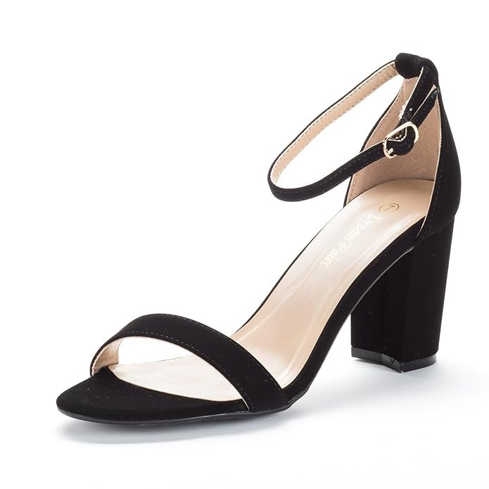 DREAM PAIRS Women's Chunk Low Heel Pump Sandals | Amazon (US)