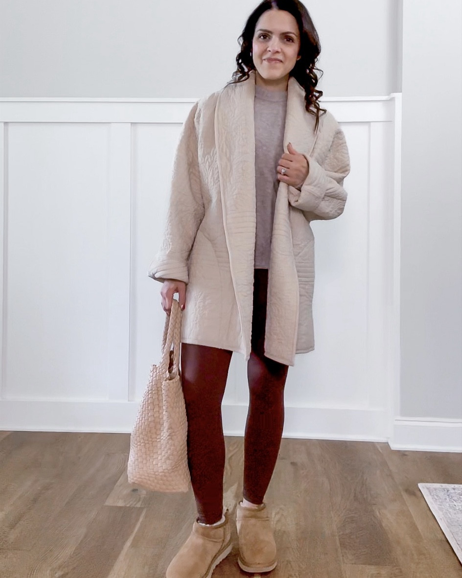 Monthly outfit planner DECEMBER: Winter outfits, Planner to person | brown leggings, Athleisure, shawl cardigan, crewneck sweater, Uggs, leather tote, neutral outfit, weekend outfit 

#classicstyle #casualstyle #LTKstyletip #winteroutfit


#LTKootd #LTKSeasonal #LTKgrwm