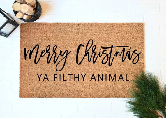 Filthy Animal Doormat, Funny Christmas Doormat, Funny Doormat, Merry Christmas Doormat, Christmas... | Etsy (US)