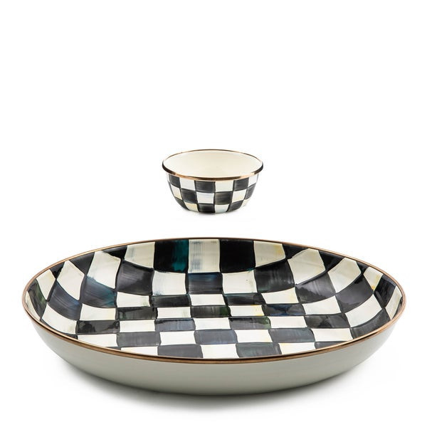 MacKenzie-Childs Courtly Check Chip & Dip Set | MacKenzie-Childs