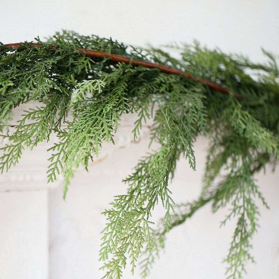 6' Faux Realistic Cedar Garland Christmas Greenery - Etsy | Etsy (US)