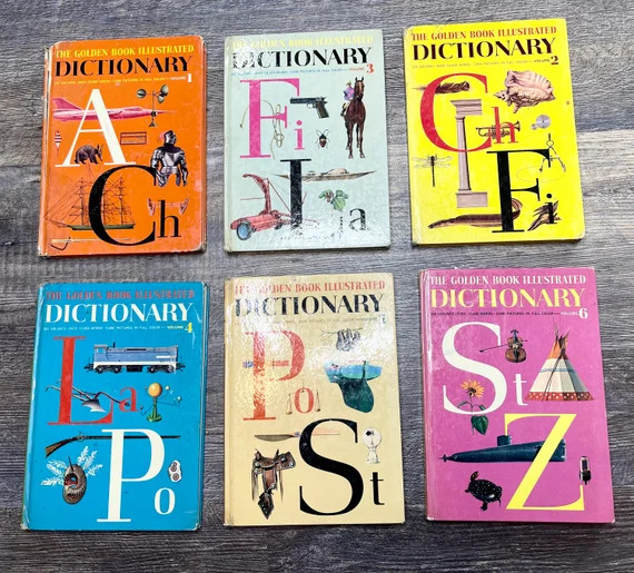 Vintage The Golden Book Illustrated Dictionary Set of 6 Book Set, by Stuart Gourtis and Garnette ... | Etsy (US)