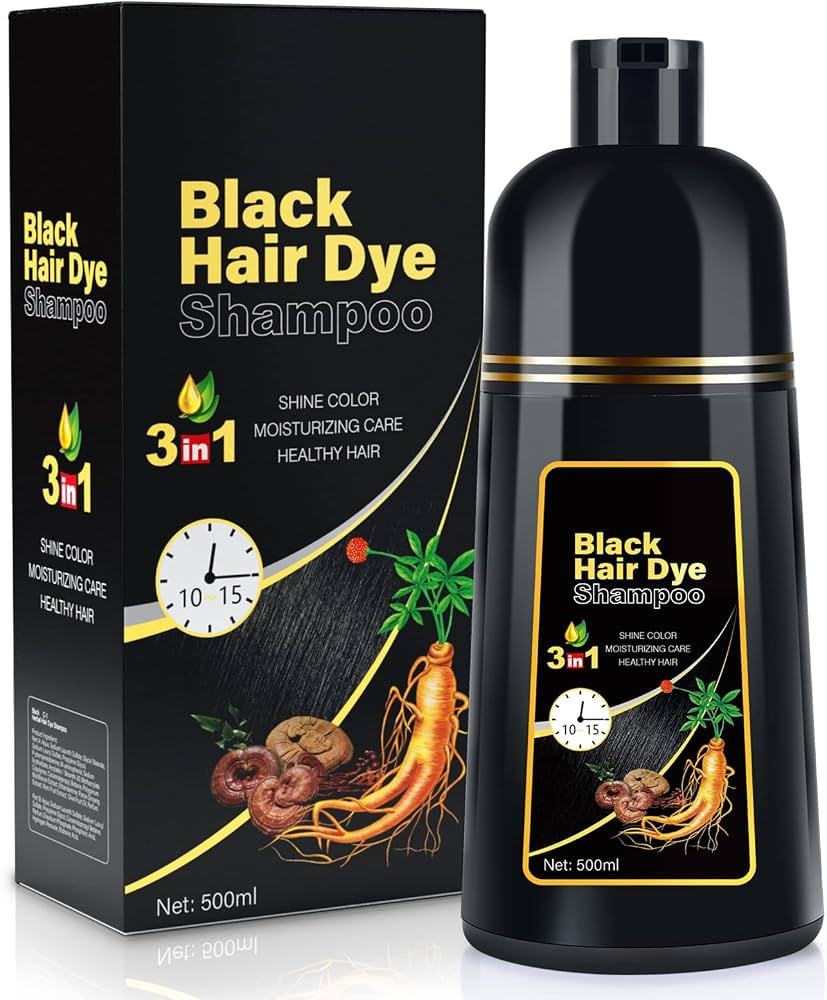 Black Hair Dye Shampoo for Gray Hair, 3 in 1 Herbal Ingredients Natural Shampoo Black Hair Dye fo... | Amazon (US)