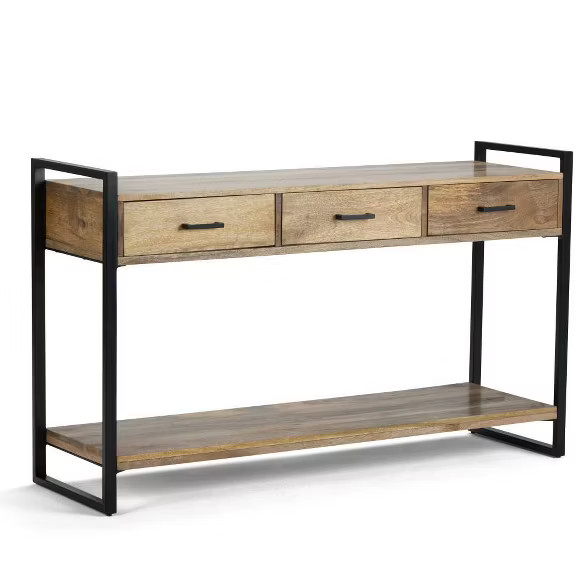 55" Lawson Solid Mango Wood Console Sofa Table Natural - WyndenHall | Target