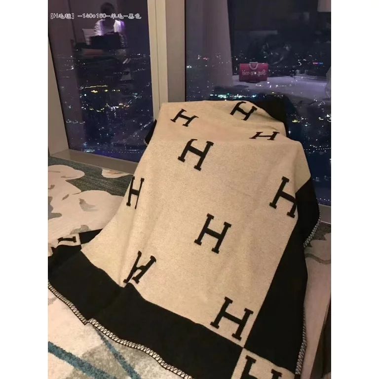 New H Large Letter Printing Double-sided Luxury Wool Cashmere Blanket Thick Warm Lunch Break Blan... | Walmart (US)
