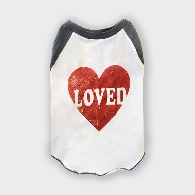 Grayson Pup 'Loved' Raglan Graphic Dog Tee - White | Target