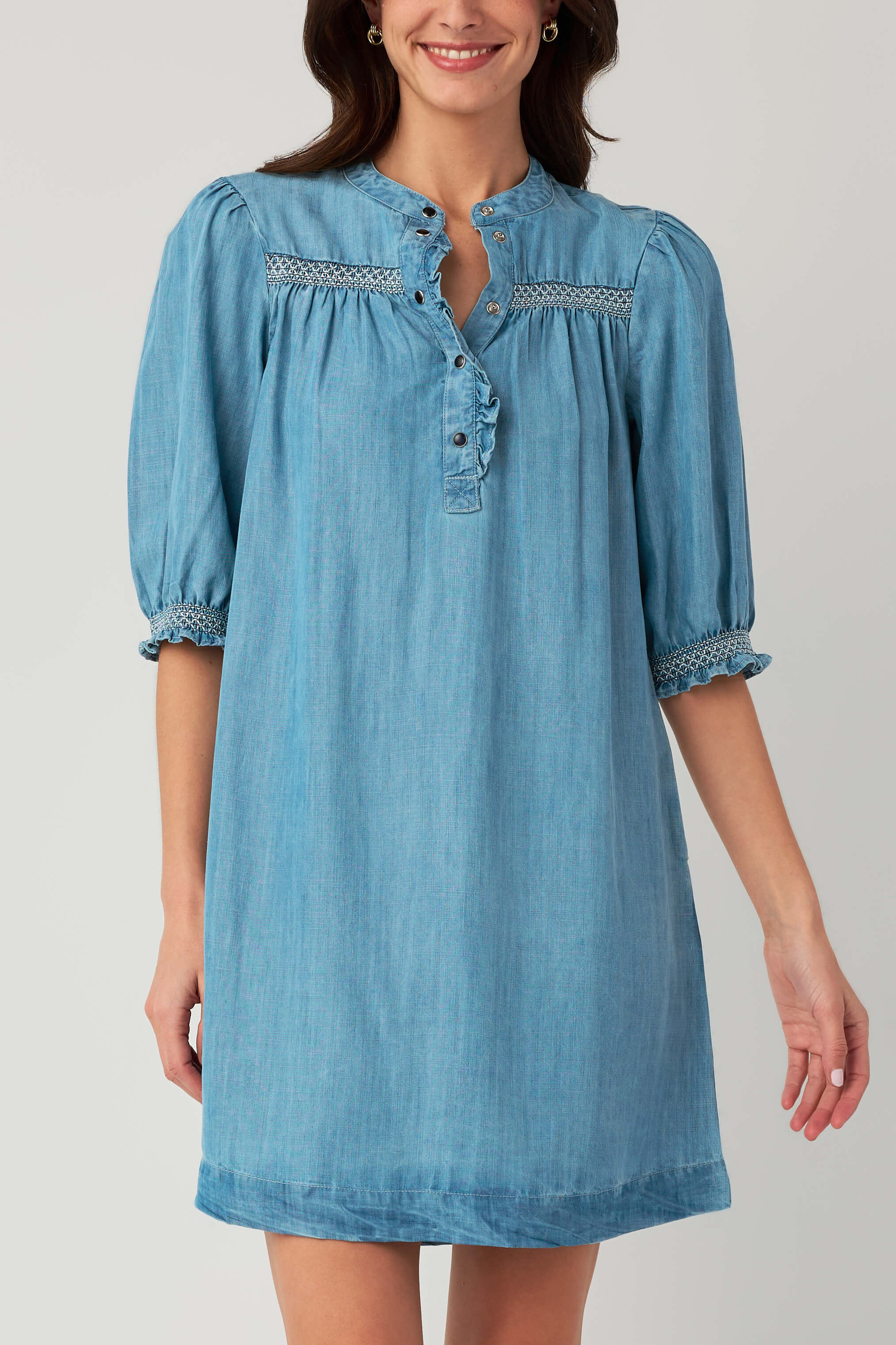 Elan Denim 3/4 Sleeve Dress | Social Threads