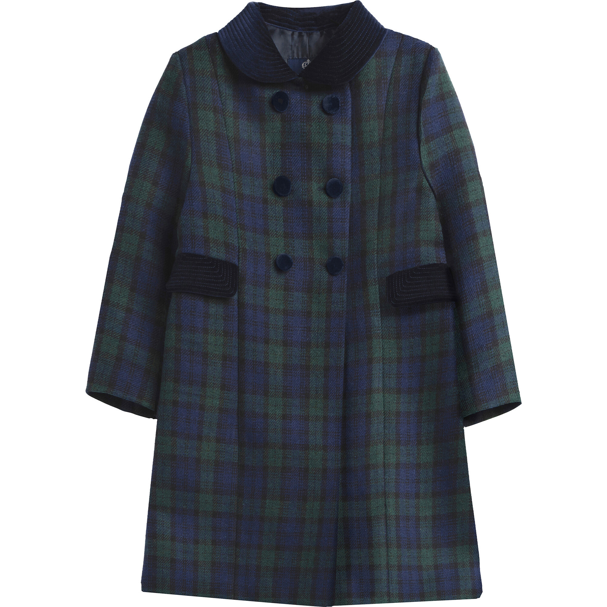 Classic Coat, Navy Tartan | Maisonette