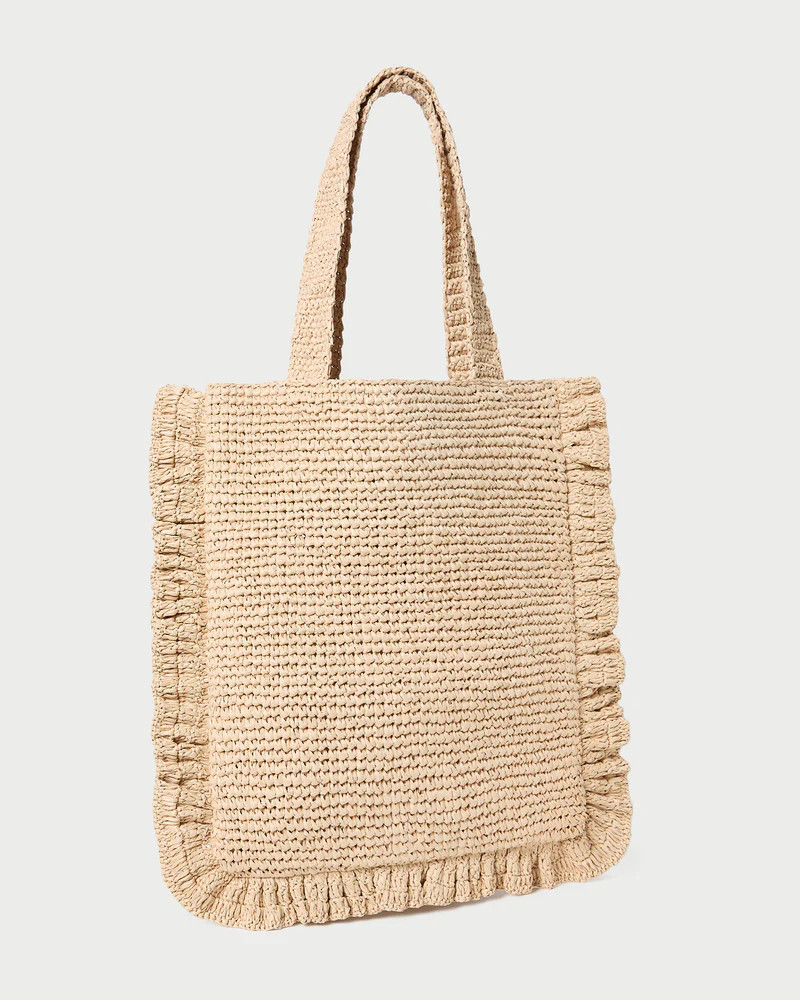 Justine Natural Crochet Ruffle Tote | Loeffler Randall