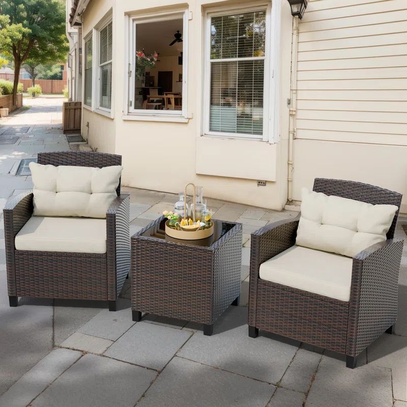Arlayne 2 - Person Outdoor Seating Group with Cushions | Wayfair North America