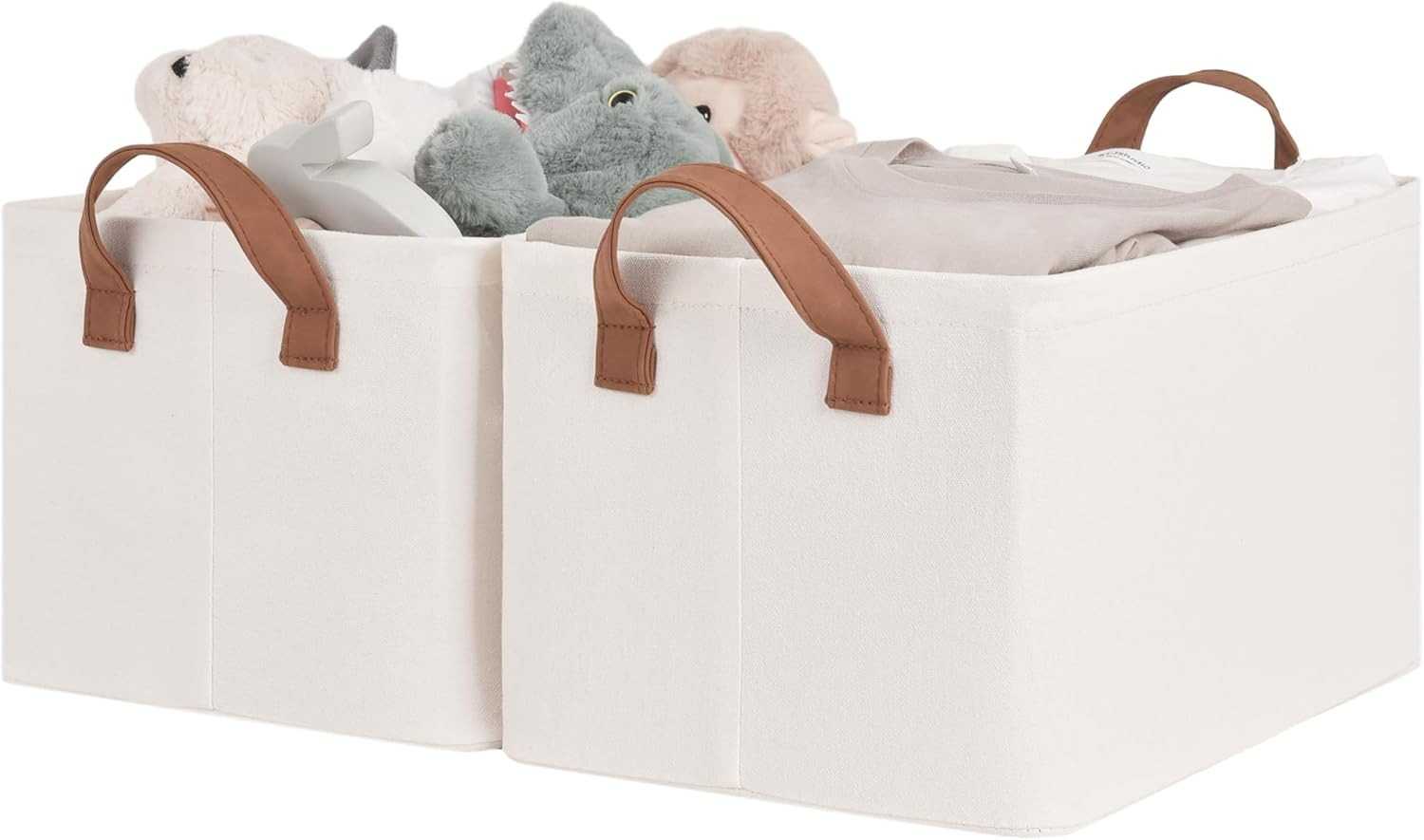 StorageWorks Storage Bins, Fabric Storage Bins for Shelves, Storage Baskets with Metal Frame, Clo... | Amazon (US)