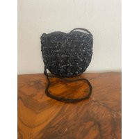 Black Sequin Purse, Beaded Shoulder Bag, Small, Purse, Formal Bag | Etsy (US)