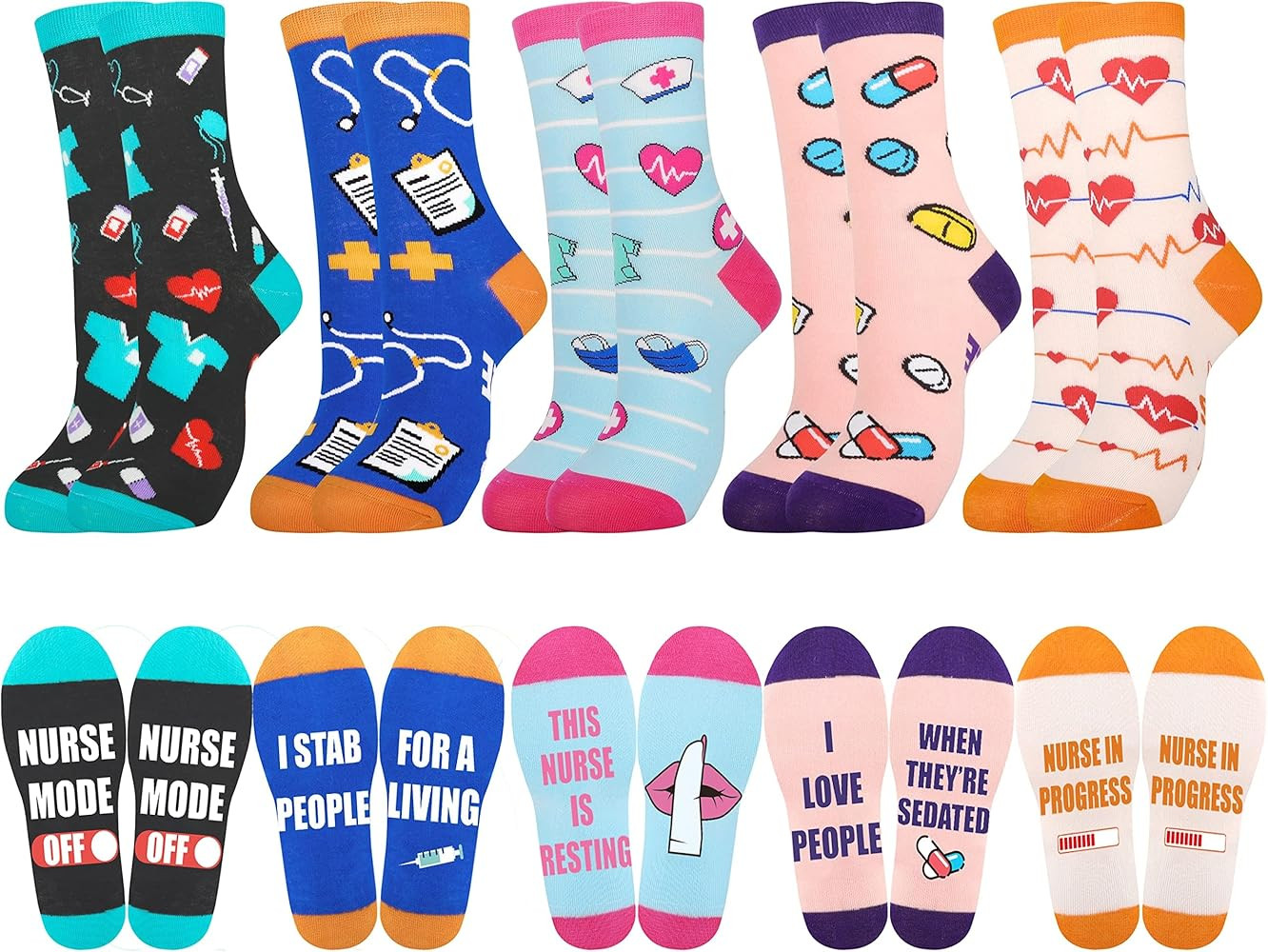 Belloxis 5-Pair Cute Funny Animal Socks for Women & Girls, Comfortable Cotton Crew Socks for Dail... | Amazon (US)