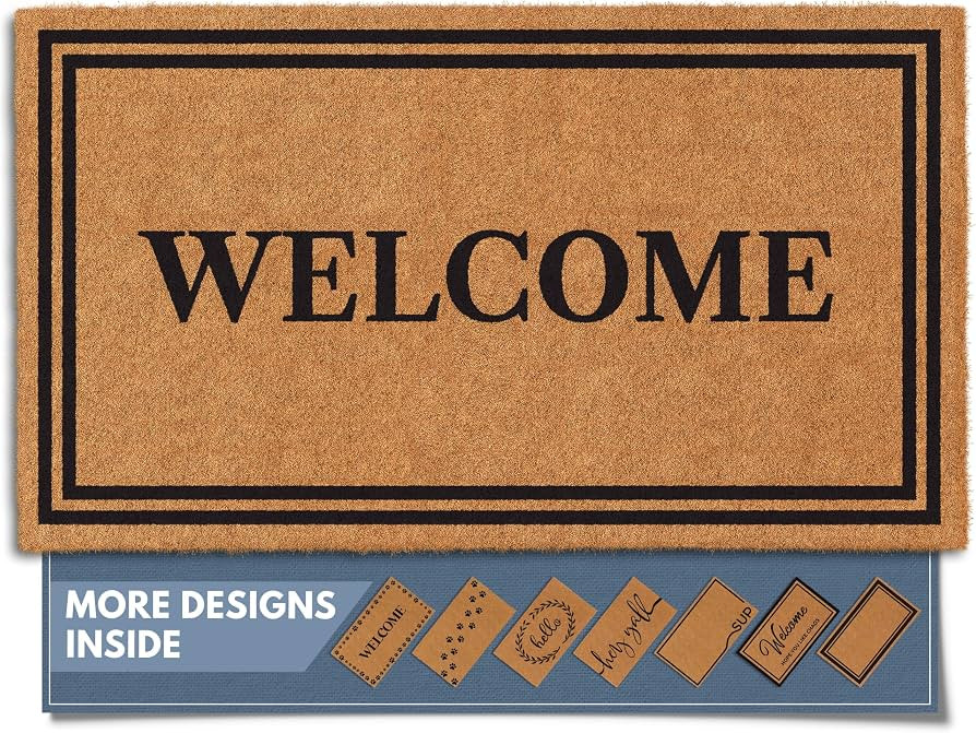 Barnyard Designs Natural Coco Coir Non-Slip Doormat (17x30, Welcome) | Amazon (US)
