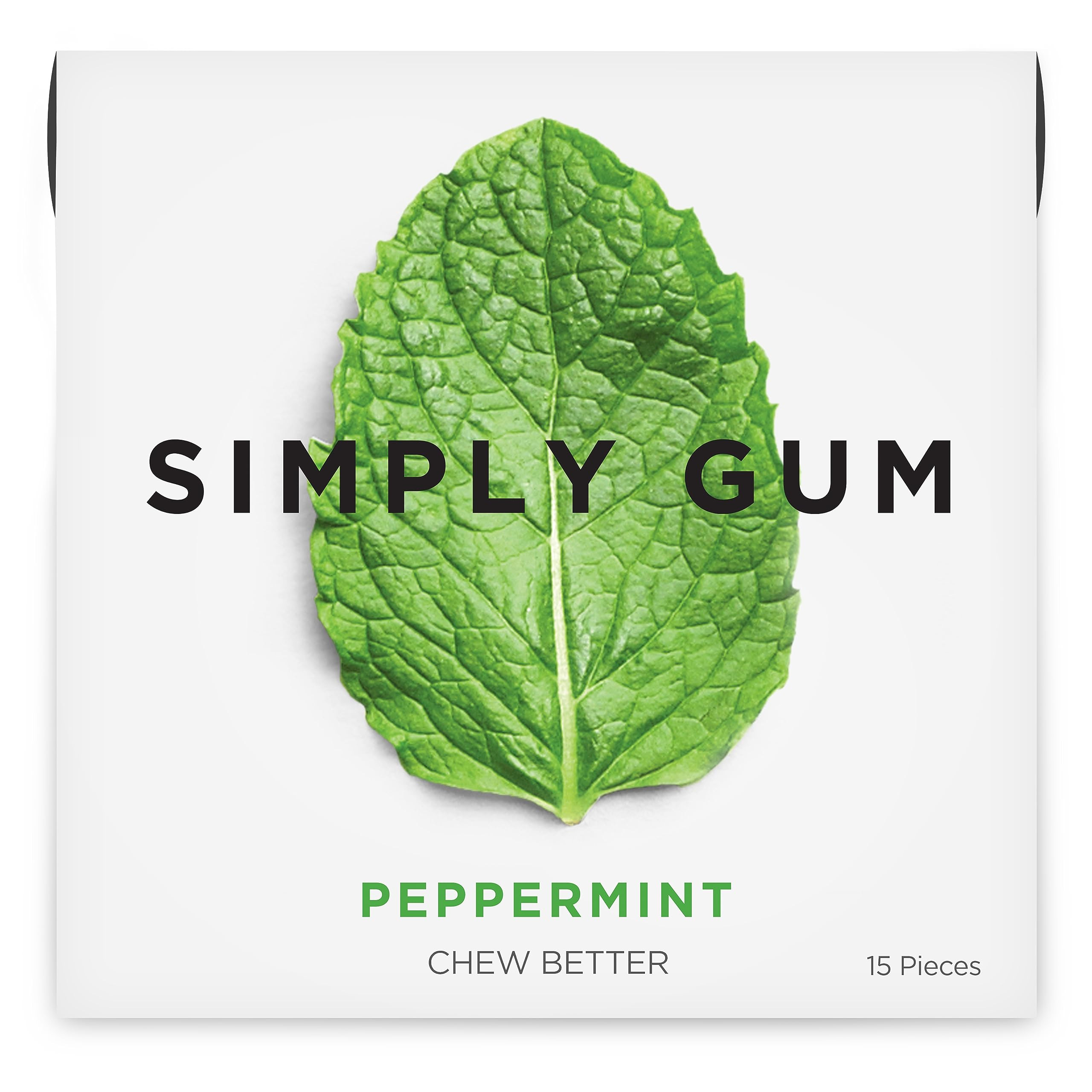 SIMPLY Gum Peppermint, Plastic-Free Natural Chewing Gum, 6 Pack (90 Pieces) | Vegan, Kosher, Non ... | Amazon (US)