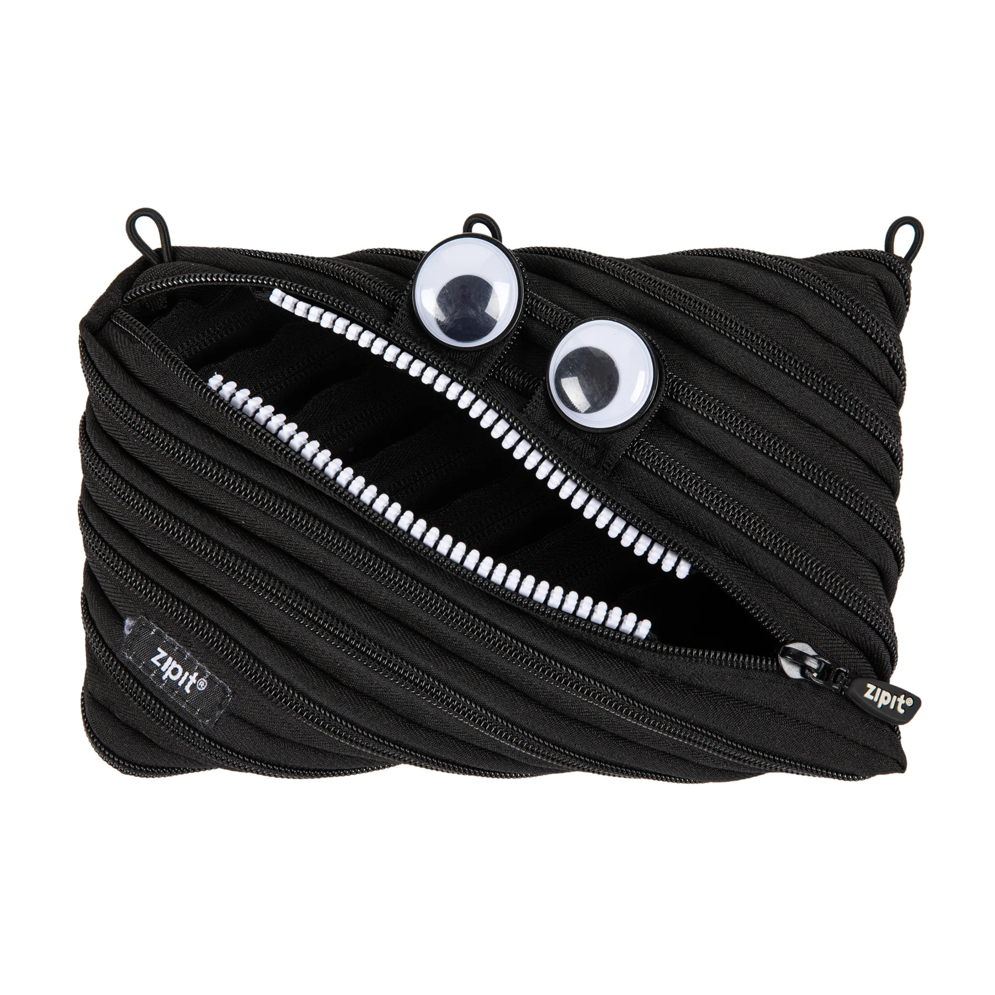 ZIPIT Googly Monster Pencil Pouch for Kids, Made of One Long Zipper! (Black) | Walmart (US)
