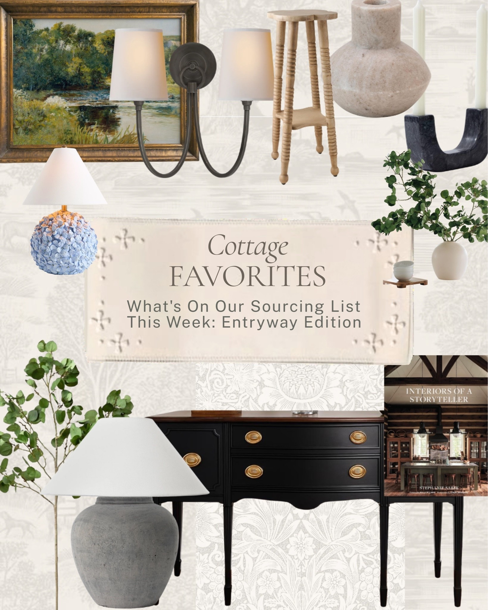The entryway sets the tone for everything that follows ✨

A few cottage favorites currently on our sourcing list: a statement console, sculptural vessels, layered lighting, and those collected details that make a first impression feel warm and completely intentional. 

All linked here 🤍

#LTKhome