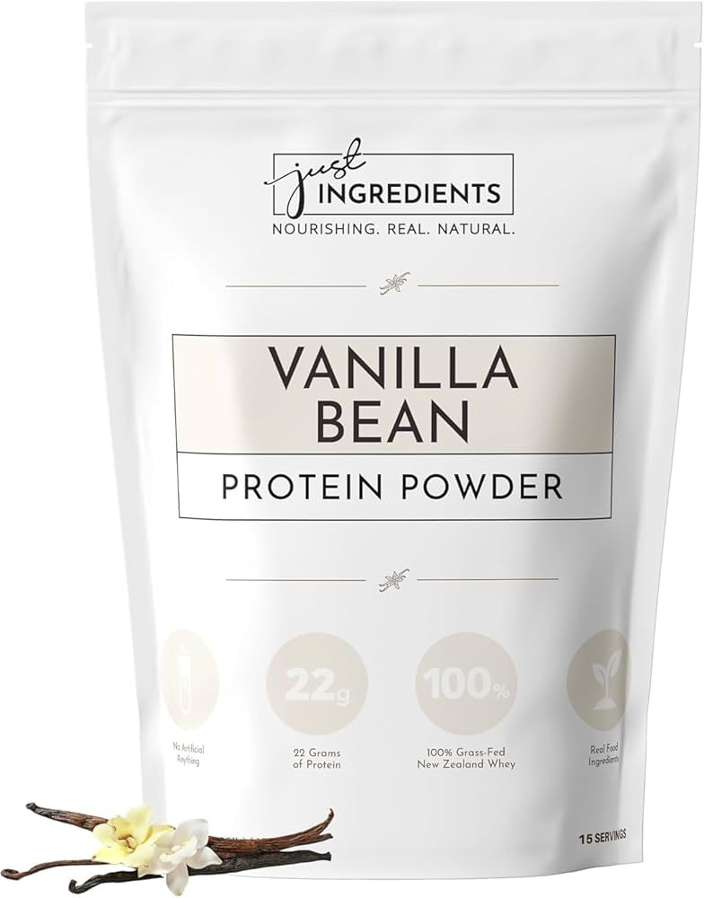 JUST INGREDIANTS Protein Powder | Vanilla Protein Powder Made with 100% Grass Fed, Non Denatured ... | Amazon (US)