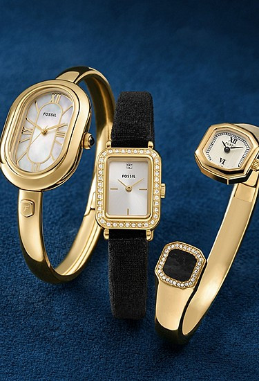 Sloan Three-Hand Gold-Tone Stainless Steel Watch Bangle | Fossil (US)