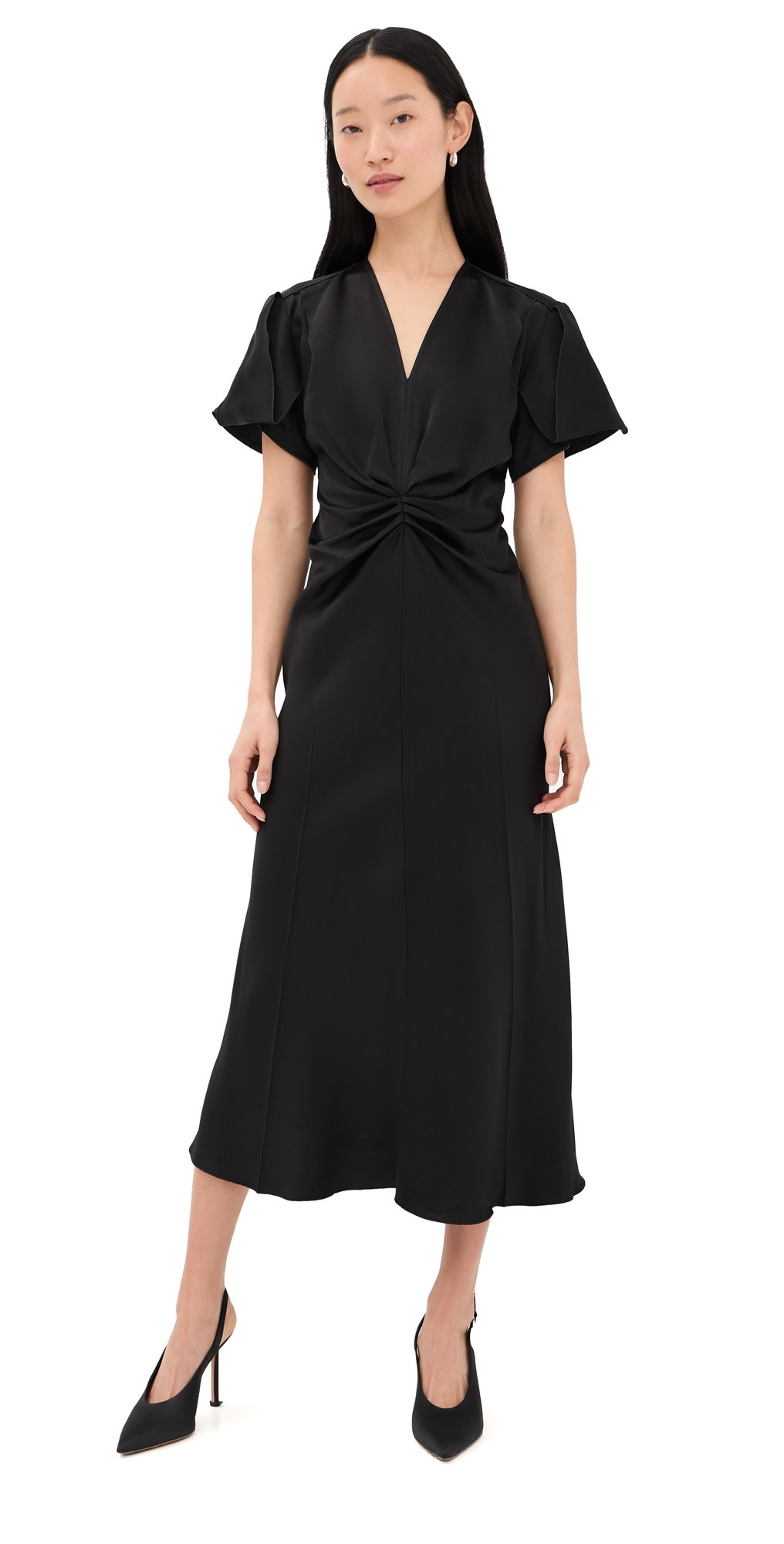Victoria Beckham Eve Midi Dress Black 8 | Shopbop