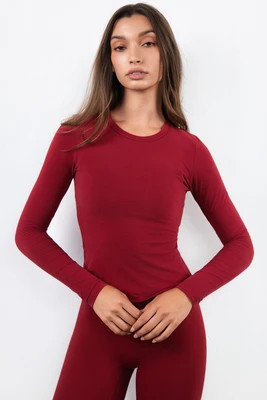 Vitality Basis® Crew Long Sleeve - Scarlet | Vitality