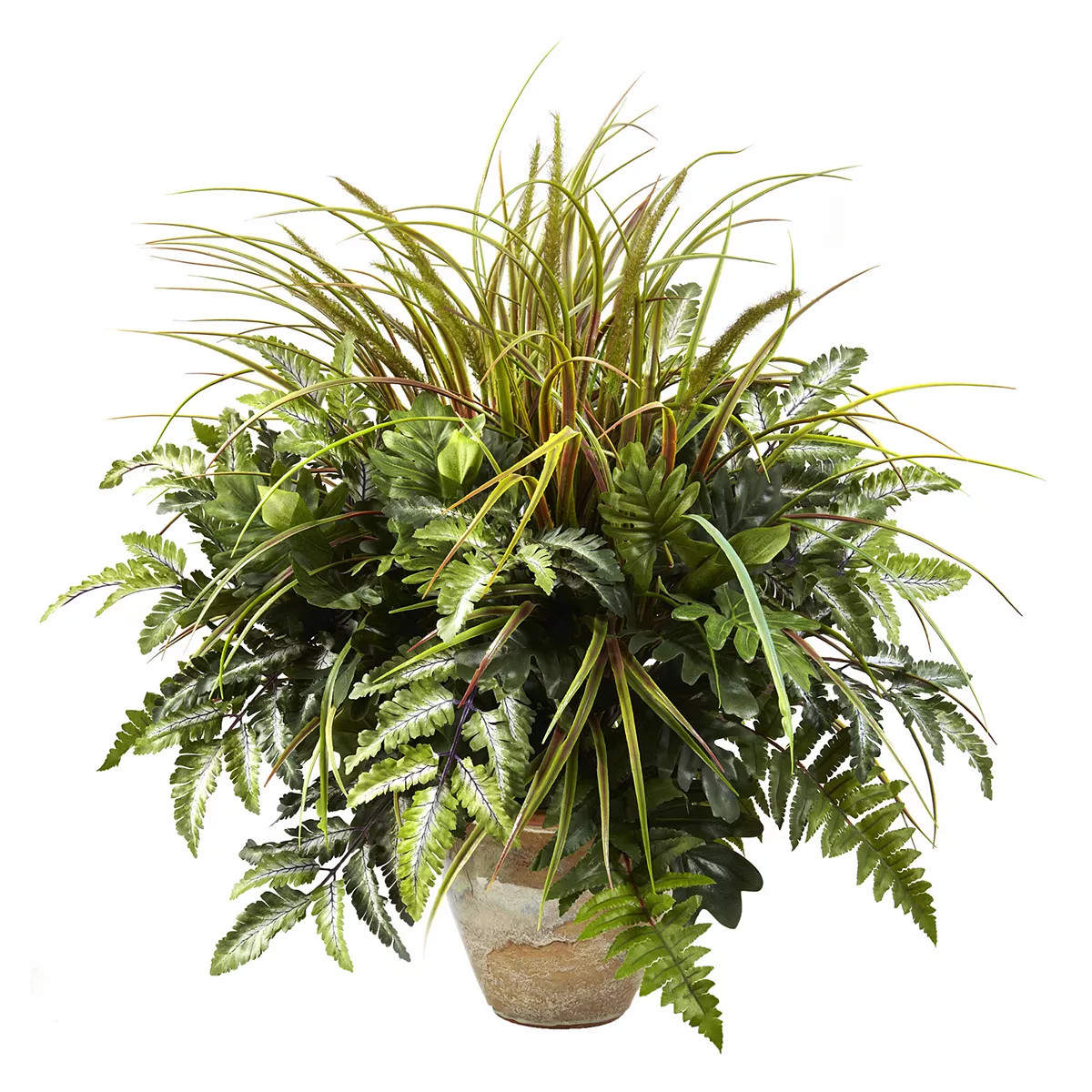 nearly natural 2.3-ft. Potted Mixed Greens & Grass Plant | Kohl's