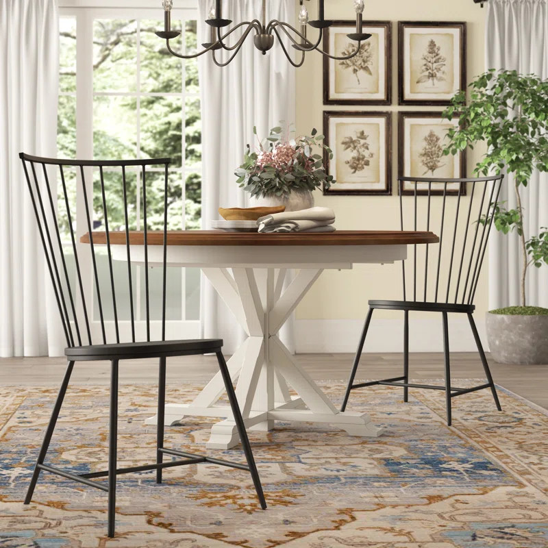 Birch Lane™ Heritage Beckman Metal Windsor back Side Chair in Black | Birch Lane | Wayfair North America