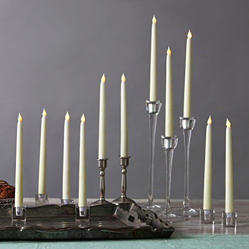 Flameless Candlesticks Battery Operated - 10 Pack Taper Candles (Batteries, Remote Control & Time... | Amazon (US)