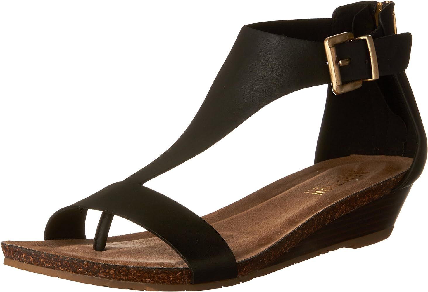 Kenneth Cole REACTION Women's Gal T-Strap Wedge Sandal | Amazon (US)