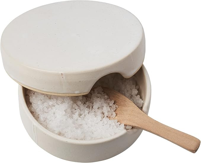 Salt Cellar with Wooden Spoon, Ceramic | Amazon (US)