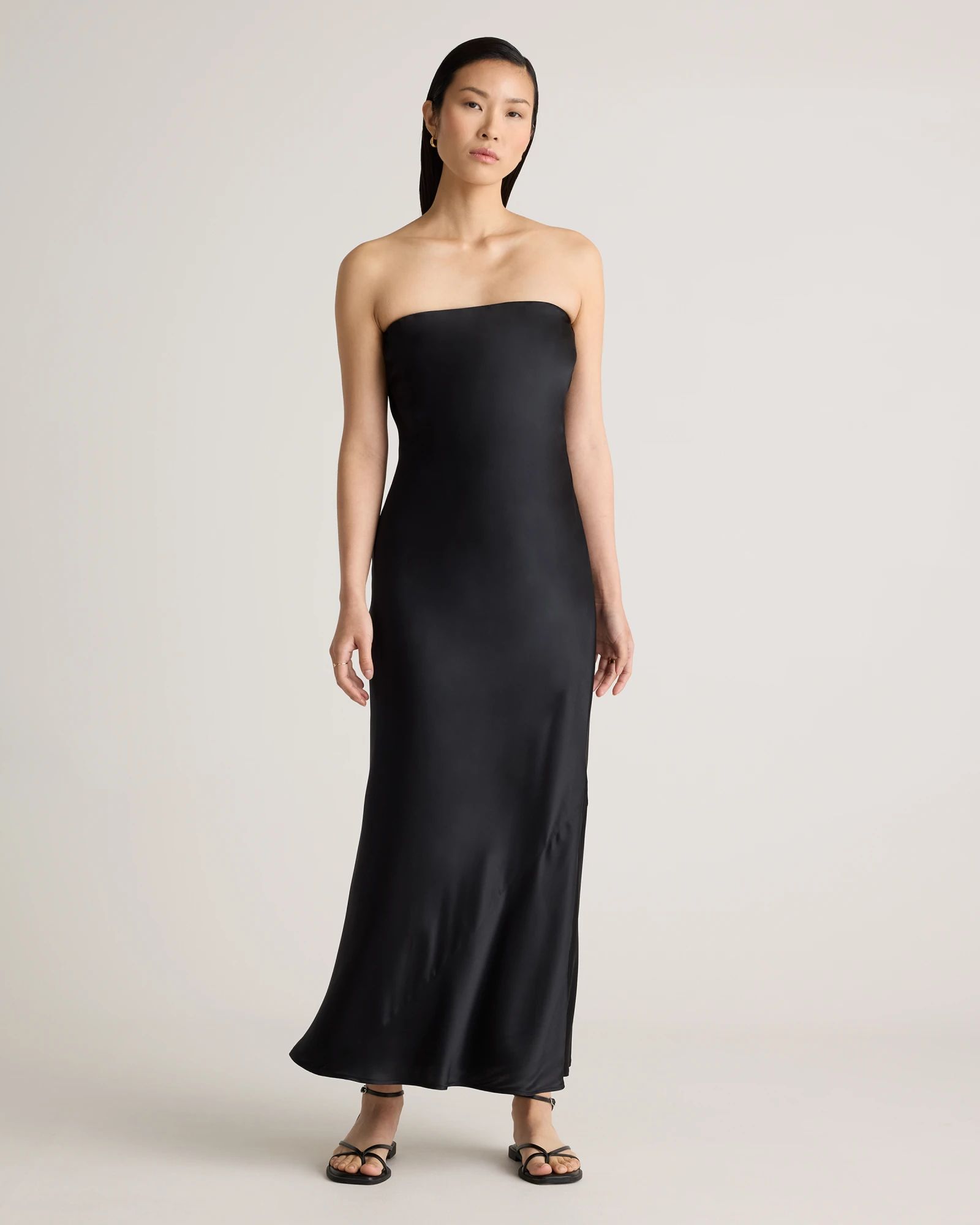 100% Washable Silk Strapless Midi Dress | Quince